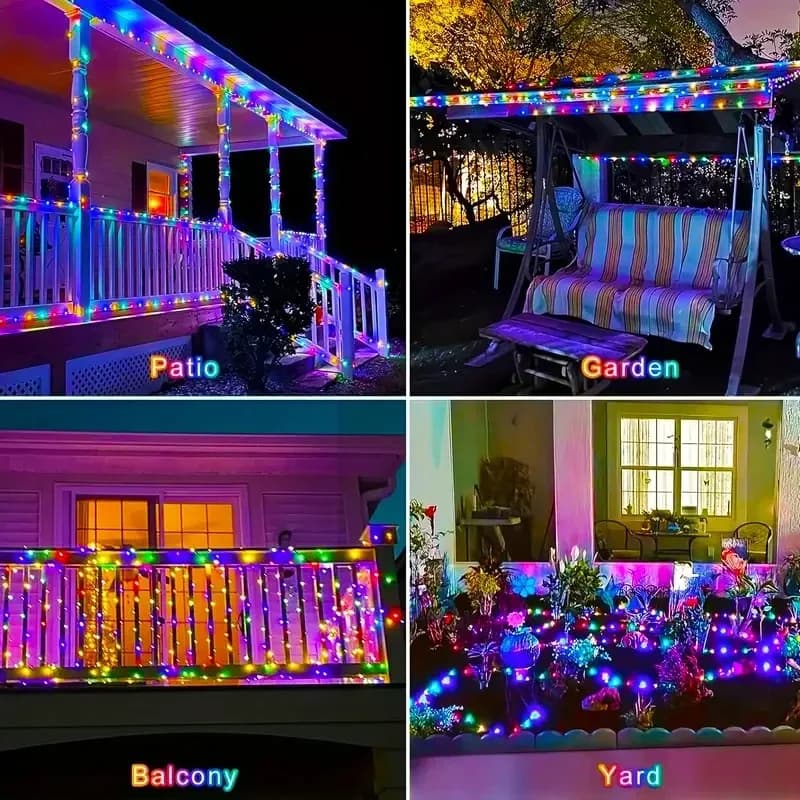 Уличные солнечные гирлянды RGB, водонепроницаемые