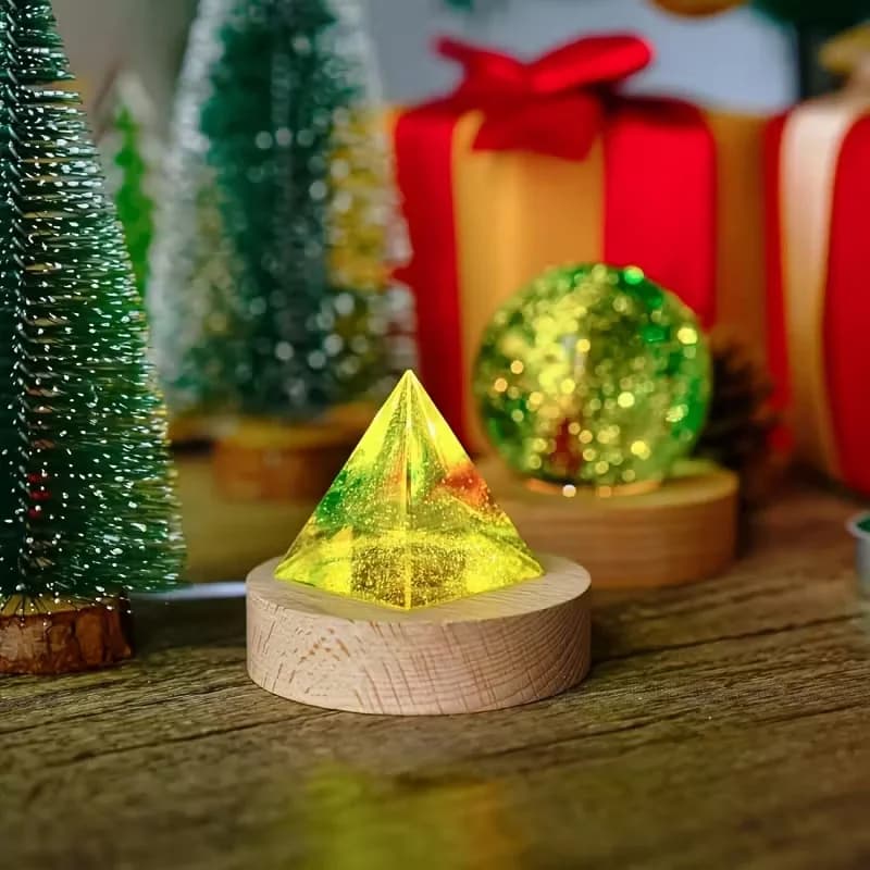 Круглая деревянная LED-подставка с аккумулятором
