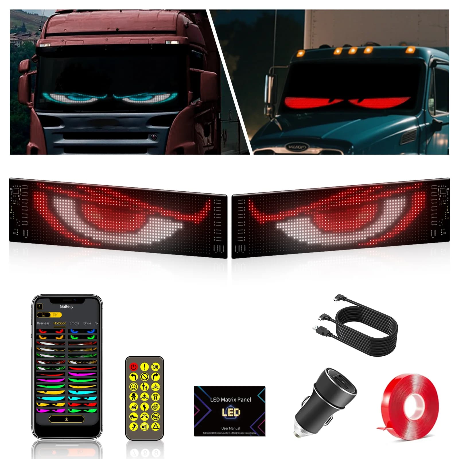 Складная LED-панель матричного типа с управлением через приложение (2 шт.)