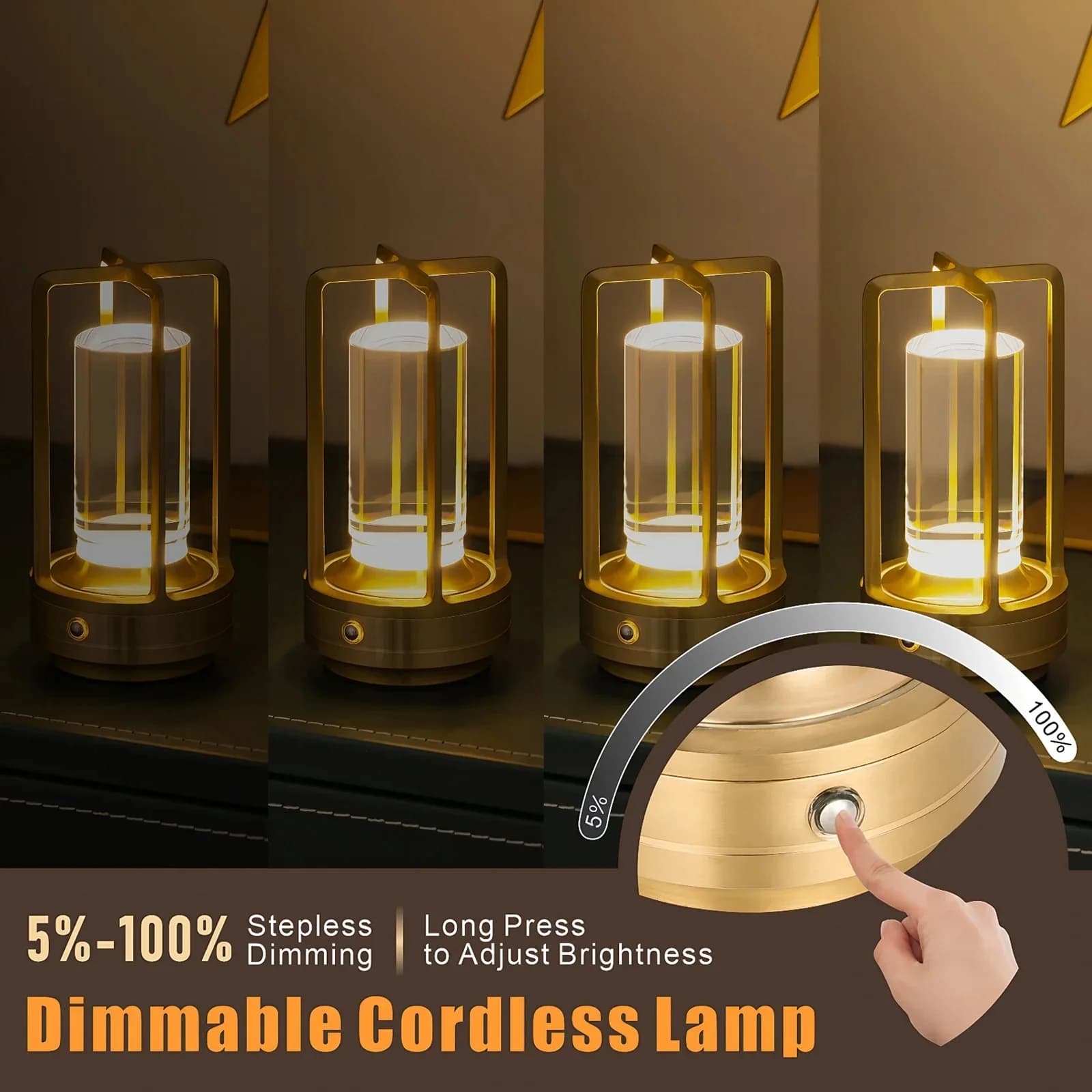 Портативный перезаряжаемый LED-фонарь для кемпинга с сенсорным управлением