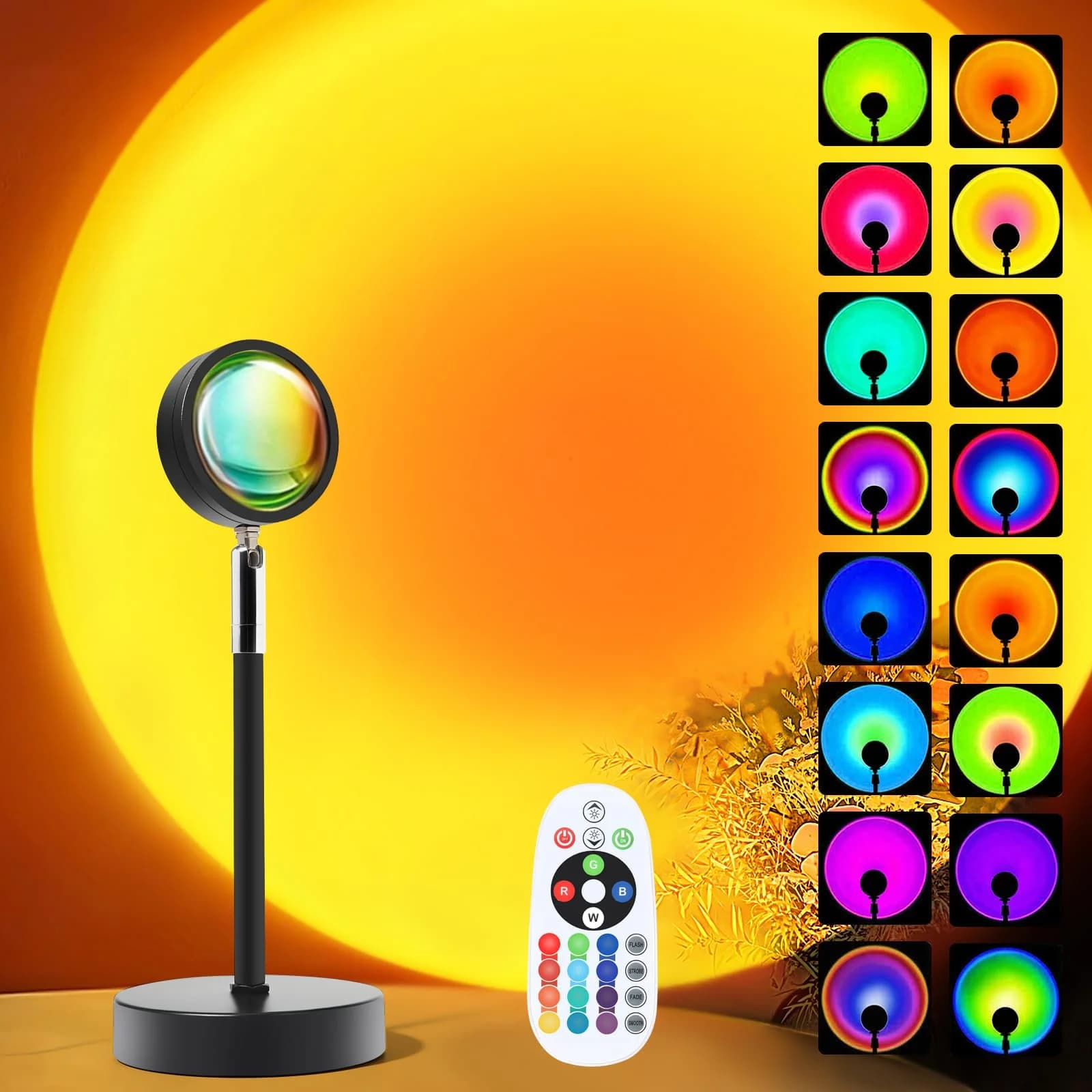 Мини-прожектор RGB LED «Закат» с пультом ДУ, USB